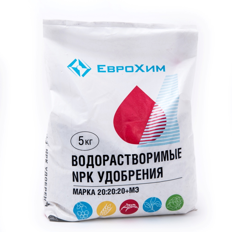 Product image for ЕВРОХИМ (20-20-20) Водорастворимое удобрение 5кг