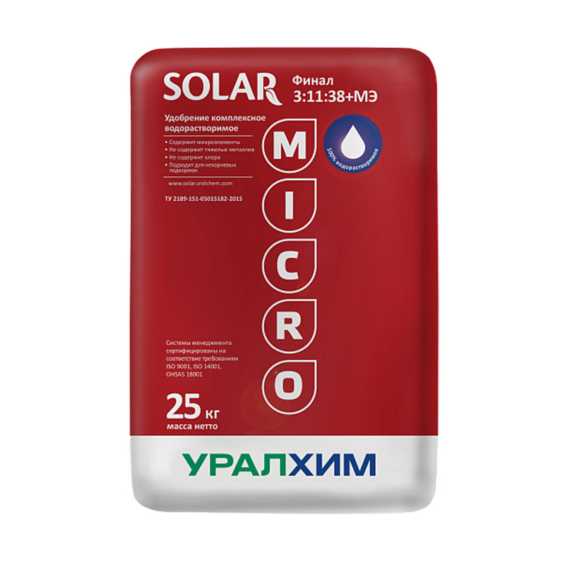 Product image for УРАЛХИМ Solar (3-11-38) Водорастворимое удобрение 25кг