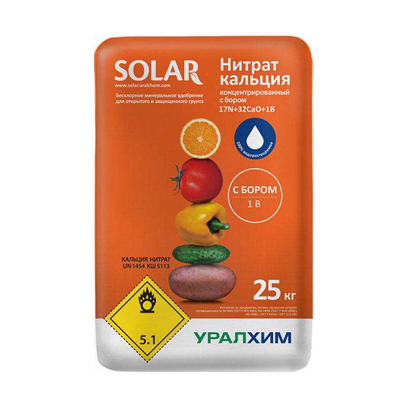 Product image for Нитрат кальция УРАЛХИМ Solar концентрированный с бором 25кг